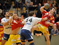 04.03.2009<br>UHK Krems - HC Hard/27:27 (13:10)<br>MOSZCZYNSKI Damian, GRABNER Bernhard, VALKOVSKIS Margots, THAQI Ibish
