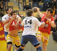 04.03.2009<br>UHK Krems - HC Hard/27:27 (13:10)<br>MOSZCZYNSKI Damian, GRABNER Bernhard, VALKOVSKIS Margots, THAQI Ibish