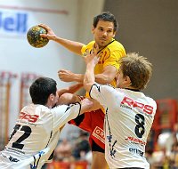 03.10.2008<br>UHK Krems - UHC Tulln/36:25 (15:10)<br>NEGRIN Lukas, CHALUPA Georg, SCHROEDER Lukas