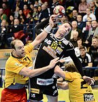 09.02.2013, Krems, Handball, Handball Liga Austria, HLA, MPO, UHK Krems - Fivers WAT Margareten,<br>MITKOV Vlatko, KIRVELIAVICIUS Romas, VISY Norbert<br><br>Copyright DIENER / Zierlinger Karl<br>Marktgasse 3-7 / 4 / 5 / 21<br>A-1090 Wien<br>Telefax +43 1 955 32 35<br>Mobil +43 676 629 98 51<br>BA-CA<br>Bank Nr. 12000<br>Account Nr. 00712 223 783<br>e-mail: agentur@diener.at<br>Datenbank: www.diener.at