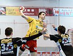09.02.2013, Krems, Handball, Handball Liga Austria, HLA, MPO, UHK Krems - Fivers WAT Margareten,<br>HELLERICH Leopold, BELAS Ivica, KOLAR Markus<br><br>Copyright DIENER / Zierlinger Karl<br>Marktgasse 3-7 / 4 / 5 / 21<br>A-1090 Wien<br>Telefax +43 1 955 32 35<br>Mobil +43 676 629 98 51<br>BA-CA<br>Bank Nr. 12000<br>Account Nr. 00712 223 783<br>e-mail: agentur@diener.at<br>Datenbank: www.diener.at