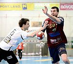 09.03.2013, Krems, Handball, Handball Liga Austria, HLA, MPO, UHK Krems, Union Leoben<br>BELAS Ivica, DJUKIC Damir<br><br><br>Copyright DIENER / Zierlinger Karl<br>Marktgasse 3-7 / 4 / 5 / 21<br>A-1090 Wien<br>Telefax +43 1 955 32 35<br>Mobil +43 676 629 98 51<br>BA-CA<br>Bank Nr. 12000<br>Account Nr. 00712 223 783<br>e-mail: agentur@diener.at<br>Datenbank: www.diener.at