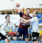 09.03.2013, Krems, Handball, Handball Liga Austria, HLA, MPO, UHK Krems, Union Leoben<br>BELAS Ivica, DJUKIC Damir, MITKOV Vlatko<br><br><br>Copyright DIENER / Zierlinger Karl<br>Marktgasse 3-7 / 4 / 5 / 21<br>A-1090 Wien<br>Telefax +43 1 955 32 35<br>Mobil +43 676 629 98 51<br>BA-CA<br>Bank Nr. 12000<br>Account Nr. 00712 223 783<br>e-mail: agentur@diener.at<br>Datenbank: www.diener.at
