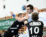 13.04.2013, Krems, Handball, OEHB Cup, Final Four der Herren, Halbfinale, Fivers WAT Margareten - ULZ Schwaz,<br>ANDRIUSKA Mindaugas, KOLAR Markus, RACKAUSKAS Andrius<br><br>Copyright DIENER / Zierlinger Karl<br>Marktgasse 3-7 / 4 / 5 / 21<br>A-1090 Wien<br>Telefax +43 1 955 32 35<br>Mobil +43 676 629 98 51<br>BA-CA<br>Bank Nr. 12000<br>Account Nr. 00712 223 783<br>e-mail: agentur@diener.at<br>Datenbank: www.diener.at