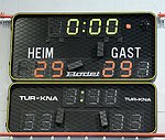 24.11.2012, Krems, Handball, Handball Liga Austria, <br>HLA, GD, UHK Krems, Bregenz,<br>Anzeigetafel mit Endergebnis<br><br><br>Copyright DIENER / Zierlinger Karl<br>Marktgasse 3-7 / 4 / 5 / 21<br>A-1090 Wien<br>Telefax +43 1 955 32 35<br>Mobil +43 676 629 98 51<br>BA-CA<br>Bank Nr. 12000<br>Account Nr. 00712 223 783<br>e-mail: agentur@diener.at<br>Datenbank: www.diener.at