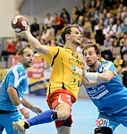 22.09.2012, Krems, Handball, Handball Liga Austria, HLA, GD, UHK Krems - HC Linz,<br>SCHNEIDER Uwe, CHALUPA Georg, LEHNER Stefan<br><br>Copyright DIENER / Zierlinger Karl<br>Marktgasse 3-7 / 4 / 5 / 21<br>A-1090 Wien<br>Telefax +43 1 955 32 35<br>Mobil +43 676 629 98 51<br>BA-CA<br>Bank Nr. 12000<br>Account Nr. 00712 223 783<br>e-mail: agentur@diener.at<br>Datenbank: www.diener.at