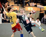 02.02.2013, Krems, Handball, OEHB Cup Viertelfinale, <br>UHK Krems, HITTirol,<br>CHALUPA Guenther, KRAUCEVICIUS Tomas<br><br><br><br>Copyright DIENER / Zierlinger Karl<br>Marktgasse 3-7 / 4 / 5 / 21<br>A-1090 Wien<br>Telefax +43 1 955 32 35<br>Mobil +43 676 629 98 51<br>BA-CA<br>Bank Nr. 12000<br>Account Nr. 00712 223 783<br>e-mail: agentur@diener.at<br>Datenbank: www.diener.at