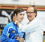 06.10.2012, Krems, Handball, Handball Liga Austria, HLA, GD, UHK Krems - HSG  Baernbach / Koeflach,<br>DEIFL Florian, NUSSBAUM Josef<br><br><br>Copyright DIENER / Zierlinger Karl<br>Marktgasse 3-7 / 4 / 5 / 21<br>A-1090 Wien<br>Telefax +43 1 955 32 35<br>Mobil +43 676 629 98 51<br>BA-CA<br>Bank Nr. 12000<br>Account Nr. 00712 223 783<br>e-mail: agentur@diener.at<br>Datenbank: www.diener.at