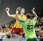 08.12.2012, Krems, Handball, Handball Liga Austria, <br>HLA, GD, UHK Krems, SG Westwien,<br>BELAS Ivica, IVANOVIC Milan<br><br><br>Copyright DIENER / Zierlinger Karl<br>Marktgasse 3-7 / 4 / 5 / 21<br>A-1090 Wien<br>Telefax +43 1 955 32 35<br>Mobil +43 676 629 98 51<br>BA-CA<br>Bank Nr. 12000<br>Account Nr. 00712 223 783<br>e-mail: agentur@diener.at<br>Datenbank: www.diener.at