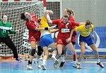 27.10.2013, Krems, Handball, Laenderspiel, Nationalteam,  Oesterreich - Ukraine, Europameisterschaftsqualifikation, Damen, European Championships, Qualification ,Women, <br>Austria - Ukrain, HERRMANN Melani, SPIRIDON Simona, FREY Sonja, SCHEFFKNECHT Beate<br><br><br>Copyright DIENER / Zierlinger Karl<br>Marktgasse 3-7 / 4 / 5 / 21<br>A-1090 Wien<br>Telefax +43 1 955 32 35<br>Mobil +43 676 629 98 51<br>BA-CA<br>Bank Nr. 12000<br>Account Nr. 00712 223 783<br>e-mail: agentur@diener.at<br>Datenbank: www.diener.at