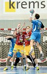 12.10.2013, Krems, Handball, Handball Liga Austria, HLA, GD, UHK Krems - HC Linz,<br>KRNJAJAC Slavko, CHALUPA Georg, BABARSKAS Gerdas, LEHNER Stefan<br><br><br>Copyright DIENER / Zierlinger Karl<br>Marktgasse 3-7 / 4 / 5 / 21<br>A-1090 Wien<br>Telefax +43 1 955 32 35<br>Mobil +43 676 629 98 51<br>BA-CA<br>Bank Nr. 12000<br>Account Nr. 00712 223 783<br>e-mail: agentur@diener.at<br>Datenbank: www.diener.at