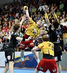 28.04.2014, Krems, Handball, Handball Liga Austria, HLA, Viertelfinale, UHK Krems, Bregenz,<br>BABARSKAS Povilas, FEICHTINGER Sebastian, VISY Norbert, MAYER Lucas<br><br><br>Copyright DIENER / Karl Zierlinger<br>Marktgasse 3-7 / 4 / 5 / 21<br>A-1090 Wien<br>Telefax +43 1 955 32 35<br>Mobil +43 676 629 98 51<br>BA-CA<br>Bank Nr. 12000<br>Account Nr. 00712 223 783<br>e-mail: agentur@diener.at<br>Datenbank: www.diener.at