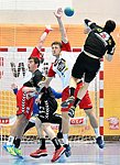 16.05.2016, Krems, Handball, Handball Liga Austria, HLA, HF, UHK Krems, WAT Margareten,<br>SURAC Domagoj, SCHWEIGER Vincent, NEUHOLD Christoph, MARTINOVIC Ivan<br><br><br><br>Copyright DIENER / Zierlinger<br>Marktgasse 3-7 / 4 / 5 / 21<br>A-1090 Wien<br>Telefax +43 1 955 32 35<br>Mobil +43 676 629 98 51<br>BA-CA<br>Bank Nr. 12000<br>Account Nr. 00712 223 783<br>e-mail: agentur@diener.at<br>Datenbank: www.diener.at