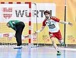 16.05.2016, Krems, Handball, Handball Liga Austria, HLA, HF, UHK Krems, WAT Margareten,<br>BILYK Sergiy, SCHOPF Tobias<br><br><br><br>Copyright DIENER / Zierlinger<br>Marktgasse 3-7 / 4 / 5 / 21<br>A-1090 Wien<br>Telefax +43 1 955 32 35<br>Mobil +43 676 629 98 51<br>BA-CA<br>Bank Nr. 12000<br>Account Nr. 00712 223 783<br>e-mail: agentur@diener.at<br>Datenbank: www.diener.at
