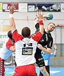 20.11.2015, Krems, Handball, Handball Liga Austria, HLA, GD, UHK Krems - HSG  Baernbach / Koeflach,<br>WALZER Guenther, KOLAR Goran<br><br><br><br>Copyright DIENER / Zierlinger<br>Marktgasse 3-7 / 4 / 5 / 21<br>A-1090 Wien<br>Telefax +43 1 955 32 35<br>Mobil +43 676 629 98 51<br>BA-CA<br>Bank Nr. 12000<br>Account Nr. 00712 223 783<br>e-mail: agentur@diener.at<br>Datenbank: www.diener.at