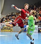 23.10.2015, Krems, Handball, Handball Liga Austria, HLA, GD, UHK Krems, SG Westwien,<br>NEUHOLD Christoph, JELINEK Wilhelm<br><br><br><br>Copyright DIENER / Zierlinger Karl<br>Marktgasse 3-7 / 4 / 5 / 21<br>A-1090 Wien<br>Telefax +43 1 955 32 35<br>Mobil +43 676 629 98 51<br>BA-CA<br>Bank Nr. 12000<br>Account Nr. 00712 223 783<br>e-mail: agentur@diener.at<br>Datenbank: www.diener.at