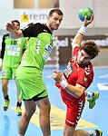 23.10.2015, Krems, Handball, Handball Liga Austria, HLA, GD, UHK Krems, SG Westwien,<br>MILJAK Duje, SCHOPF Tobias<br><br><br><br>Copyright DIENER / Zierlinger Karl<br>Marktgasse 3-7 / 4 / 5 / 21<br>A-1090 Wien<br>Telefax +43 1 955 32 35<br>Mobil +43 676 629 98 51<br>BA-CA<br>Bank Nr. 12000<br>Account Nr. 00712 223 783<br>e-mail: agentur@diener.at<br>Datenbank: www.diener.at