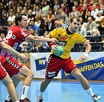 26.09.2015, Krems, Handball, Handball Liga Austria, HLA, GD, UHK Krems, WAT Margareten,<br>KOLAR Markus,  FEICHTINGER Sebastian<br><br><br><br>Copyright DIENER / Zierlinger<br>Marktgasse 3-7 / 4 / 5 / 21<br>A-1090 Wien<br>Telefax +43 1 955 32 35<br>Mobil +43 676 629 98 51<br>BA-CA<br>Bank Nr. 12000<br>Account Nr. 00712 223 783<br>e-mail: agentur@diener.at<br>Datenbank: www.diener.at