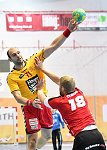 15.10.2016, Krems, Handball, Handball Liga Austria, HLA, GD, UHK Krems,  HT Schwaz,<br>MITKOV Vlatko, PRAKAPENIA Anton<br><br><br>Copyright / www. sportfotos. at<br>Missongasse 21<br>A - 3500 Krems<br>zierlinger@sportfotos.at<br>www.sportfotos.at<br>Kremser Bank <br>BIC SPKDAT21XXX<br>IBAN AT392022800704000918