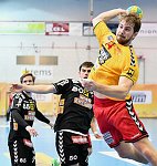 18.11.2016, Krems, Handball, Handball Liga Austria, HLA, GD, UHK Krems, WAT Margareten,<br>BRANDFELLNER David, SCHWEIGER Vincent, POSCH Fabian<br><br><br>Copyright / www. sportfotos. at<br>Missongasse 21<br>A - 3500 Krems<br>zierlinger@sportfotos.at<br>www.sportfotos.at<br>Kremser Bank <br>BIC SPKDAT21XXX<br>IBAN AT392022800704000918<br>