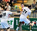 07.04.2017, Krems, Handball, Handball Liga Austria, HLA, OPO, UHK Krems, HC Hard,<br>ZEINER Gerald, TOMANN Aron, KNAUTH Michael<br><br><br><br>Copyright DIENER / Zierlinger Karl<br>Marktgasse 3-7 / 4 / 5 / 21<br>A-1090 Wien<br>Telefax +43 1 955 32 35<br>Mobil +43 676 629 98 51<br>BA-CA<br>Bank Nr. 12000<br>Account Nr. 00712 223 783<br>e-mail: agentur@diener.at<br>Datenbank: www.diener.at
