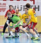 11.02.2017, Krems, Handball, Handball Liga Austria, HLA, OPO, UHK Krems, SG Westwien<br>JELINEK Wilhelm, MUSEL Gregory, MITKOV Vlatko, WALZER Guenther, POSCH Fabian<br><br><br>Copyright / www. sportfotos. at<br>Missongasse 21<br>A - 3500 Krems<br>zierlinger@sportfotos.at<br>www.sportfotos.at<br>Kremser Bank <br>BIC SPKDAT21XXX<br>IBAN AT392022800704000918<br>