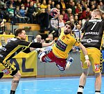 16.02.2018, Krems, Handball, Handball Liga Austria, HLA, Bonusrunde, UHK Krems, Bregenz,<br>FRUEHSTUECK Lukas, SCHOPF Tobias, BABARSKAS Povilas<br><br><br>Copyright / www. sportfotos. at<br>Missongasse 21<br>A - 3500 Krems<br>zierlinger@sportfotos.at<br>www.sportfotos.at<br>Kremser Bank <br>BIC SPKDAT21XXX<br>IBAN AT392022800704000918<br>
