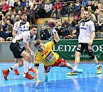 02.03.2018, Krems, Handball, Handball Liga Austria, HLA, BR, UHK Krems, HC Hard,<br>ZIVKOVIC Boris, HERBURGER Lukas, VISY Norbert, TANASKOVIC Marko<br><br><br>Copyright / www. sportfotos. at<br>Missongasse 21<br>A - 3500 Krems<br>zierlinger@sportfotos.at<br>www.sportfotos.at<br>Kremser Bank <br>BIC SPKDAT21XXX<br>IBAN AT392022800704000918