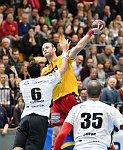 02.03.2018, Krems, Handball, Handball Liga Austria, HLA, BR, UHK Krems, HC Hard,<br>SCHMID Dominik, MITKOV Vlatko, SURAC Domagoj<br><br><br>Copyright / www. sportfotos. at<br>Missongasse 21<br>A - 3500 Krems<br>zierlinger@sportfotos.at<br>www.sportfotos.at<br>Kremser Bank <br>BIC SPKDAT21XXX<br>IBAN AT392022800704000918