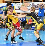 29.09.2017, Krems, Handball, Handball Liga Austria, HLA, GD, UHK Krems, Bregenz,<br>BAMMER Dominik, JOCHMANN Jakob, KLOPCIC Marian<br><br><br>Copyright / www. sportfotos. at<br>Missongasse 21<br>A - 3500 Krems<br>zierlinger@sportfotos.at<br>www.sportfotos.at<br>Kremser Bank <br>BIC SPKDAT21XXX<br>IBAN AT392022800704000918<br>