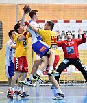 03.11.2017, Krems, Handball, Handball Liga Austria, HLA, GD, UHK Krems, HC Bruck,<br>WALZER Guenther, PLASSNIG Luca, OMEROVIC Sakib, MUSEL Gregory<br><br><br>Copyright / www. sportfotos. at<br>Missongasse 21<br>A - 3500 Krems<br>zierlinger@sportfotos.at<br>www.sportfotos.at<br>Kremser Bank <br>BIC SPKDAT21XXX<br>IBAN AT392022800704000918