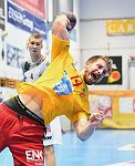 01.09.2018, Krems, Handball, Handball Liga Austria, HLA, GD, UHK Krems, HC Hard,<br>SURBLYS Theo, POSCH Fabian<br><br><br>Copyright / www. sportfotos. at<br>Missongasse 21<br>A - 3500 Krems<br>zierlinger@sportfotos.at<br>www.sportfotos.at<br>Kremser Bank <br>BIC SPKDAT21XXX<br>IBAN AT392022800704000918
