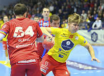 03.02.2024 Krems, Handball, Handball Liga Austria, HLA, UHK Krems, HC FIVERS WAT Margareten, <br>GLÄTZL Fabian, SEIDL Thomas, AUSS Tobias<br><br><br>