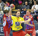 03.02.2024 Krems, Handball, Handball Liga Austria, HLA, UHK Krems, HC FIVERS WAT Margareten, <br>DVORAK Florentin, SWIMEK Marko, NIGG Jakob<br><br><br>
