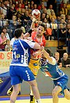 12.05.2012, Krems, Handball, Handball Liga Austria, <br>HLA, Halbfinalserie, Spiel 3, UHK Krems, HITTirol,<br>KAINMUELLER Klemens, CHALUPA Georg, STEIGER Pius<br><br><br><br>Copyright DIENER / Zierlinger Karl<br>Marktgasse 3-7 / 4 / 5 / 21<br>A-1090 Wien<br>Telefax +43 1 955 32 35<br>Mobil +43 676 629 98 51<br>BA-CA<br>Bank Nr. 12000<br>Account Nr. 00712 223 783<br>e-mail: agentur@diener.at<br>Datenbank: www.diener.at