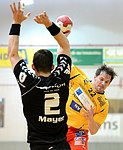 21.04.2012, Krems, Handball, Handball Liga Austria, <br>HLA, MPO, UHK Krems, Bregenz,<br>MAYER Lucas, CHALUPA Georg<br><br><br>Copyright DIENER / Zierlinger Karl<br>Marktgasse 3-7 / 4 / 5 / 21<br>A-1090 Wien<br>Telefax +43 1 955 32 35<br>Mobil +43 676 629 98 51<br>BA-CA<br>Bank Nr. 12000<br>Account Nr. 00712 223 783<br>e-mail: agentur@diener.at<br>Datenbank: www.diener.at