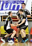 10.03.2012, Krems, Handball, Handball Liga Austria, HLA, MPO, UHK Krems - Fivers WAT Margareten,<br>ZIURA Vytautas, FUGER Martin, KIRVELIAVICIUS Romas<br><br>Copyright DIENER / Zierlinger Karl<br>Marktgasse 3-7 / 4 / 5 / 21<br>A-1090 Wien<br>Telefax +43 1 955 32 35<br>Mobil +43 676 629 98 51<br>BA-CA<br>Bank Nr. 12000<br>Account Nr. 00712 223 783<br>e-mail: agentur@diener.at<br>Datenbank: www.diener.at