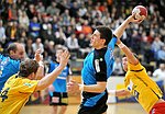 25.02.2012, Krems, Handball, Handball Liga Austria, HLA, MPO, UHK Krems - HC Linz,<br>SCHNEIDER Uwe, VISY Norbert, HERMANN Alexander, WALZER Guenther<br><br><br>Copyright DIENER / Zierlinger Karl<br>Marktgasse 3-7 / 4 / 5 / 21<br>A-1090 Wien<br>Telefax +43 1 955 32 35<br>Mobil +43 676 629 98 51<br>BA-CA<br>Bank Nr. 12000<br>Account Nr. 00712 223 783<br>e-mail: agentur@diener.at<br>Datenbank: www.diener.at