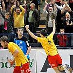 25.02.2012, Krems, Handball, Handball Liga Austria, HLA, MPO, UHK Krems - HC Linz,<br>BELAS Ivica, jubelt ber sein Tor zum 31:30<br><br><br>Copyright DIENER / Zierlinger Karl<br>Marktgasse 3-7 / 4 / 5 / 21<br>A-1090 Wien<br>Telefax +43 1 955 32 35<br>Mobil +43 676 629 98 51<br>BA-CA<br>Bank Nr. 12000<br>Account Nr. 00712 223 783<br>e-mail: agentur@diener.at<br>Datenbank: www.diener.at