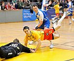 11.02.2012, Krems, Handball, Handball Liga Austria, <br>HLA, MPO, UHK Krems - HIT Tirol,<br>KALISCHNIG Martin, BELAS Ivica, KAINMUELLER Klemens<br><br><br>Copyright DIENER / Zierlinger Karl<br>Marktgasse 3-7 / 4 / 5 / 21<br>A-1090 Wien<br>Telefax +43 1 955 32 35<br>Mobil +43 676 629 98 51<br>BA-CA<br>Bank Nr. 12000<br>Account Nr. 00712 223 783<br>e-mail: agentur@diener.at<br>Datenbank: www.diener.at