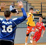 26.05.2012, Krems, Handball, Oesterreichische Meisterschaften U-18M, Krems/St.Poelten - HC Hard<br>DRISSNER Dave, SVOBODA Philipp, BACHMANN Adrian<br><br><br><br>Copyright DIENER / Zierlinger Karl<br>Marktgasse 3-7 / 4 / 5 / 21<br>A-1090 Wien<br>Telefax +43 1 955 32 35<br>Mobil +43 676 629 98 51<br>BA-CA<br>Bank Nr. 12000<br>Account Nr. 00712 223 783<br>e-mail: agentur@diener.at<br>Datenbank: www.diener.at