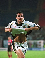 1999.05.18<br>LASK - Sturm<br>HAAS Mario, jubelt �ber sein Tor zum 1:1