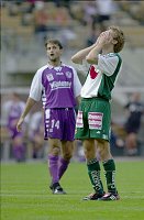 31.08.2002<br>Rapid - Salzburg/2:2(2:2)<br>IVANSCHITZ Andreas verzweifelt nach seiner vergebenen Chance zum Siegestreffer<br>90. (+2) Minute