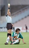 11.09.2004<br>Rapid - Admira/2:1 (2:0)<br>PLAUTZ Konrad (Schiedsrichter) zeigt Kovacevic die gelbe Karte, vorne der gefoulte MARTINEZ Sebastian <br>40. Minute