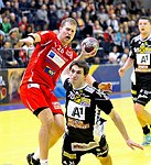 24.11.2011, Krems, Handball, Handball Liga Austria, HLA, UHK Krems, Fivers WAT Margareten, <br>VIZVARY Kristof, FUGER Martin<br><br><br>Copyright DIENER / Zierlinger Karl<br>Marktgasse 3-7 / 4 / 5 / 21<br>A-1090 Wien<br>Telefax +43 1 955 32 35<br>Mobil +43 676 629 98 51<br>BA-CA<br>Bank Nr. 12000<br>Account Nr. 00712 223 783<br>e-mail: agentur@diener.at<br>Datenbank: www.diener.at