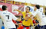 16.12.2011, Krems, Handball, Handball Liga Austria, HLA, UHK Krems, HC Hard<br>RASCHLE Luca, BOZSO Andras, KRSMANCIC Marko<br><br><br>Copyright DIENER / Zierlinger Karl<br>Marktgasse 3-7 / 4 / 5 / 21<br>A-1090 Wien<br>Telefax +43 1 955 32 35<br>Mobil +43 676 629 98 51<br>BA-CA<br>Bank Nr. 12000<br>Account Nr. 00712 223 783<br>e-mail: agentur@diener.at<br>Datenbank: www.diener.at