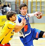 08.10.2011;  Krems;  Handball;  HLA;  UHK Krems - HIT Tirol;<br>SCHOPF Tobias, HERMANN Maximilian<br><br>Copyright DIENER / Zierlinger Karl<br>Marktgasse 3-7 / 4 / 5 / 21<br>A-1090 Wien<br>Telefax +43 1 955 32 35<br>Mobil +43 676 629 98 51<br>BA-CA<br>Bank Nr. 12000<br>Account Nr. 00712 223 783<br>e-mail: agentur@diener.at<br>Datenbank: www.diener.at