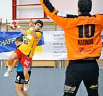 03.12.2011, Krems, Handball, Handball Liga Austria, HLA, UHK Krems, Union Leoben<br>HERRGESELL David, SCHOPF Tobias, MARINOVIC Luka<br><br><br>Copyright DIENER / Zierlinger Karl<br>Marktgasse 3-7 / 4 / 5 / 21<br>A-1090 Wien<br>Telefax +43 1 955 32 35<br>Mobil +43 676 629 98 51<br>BA-CA<br>Bank Nr. 12000<br>Account Nr. 00712 223 783<br>e-mail: agentur@diener.at<br>Datenbank: www.diener.at